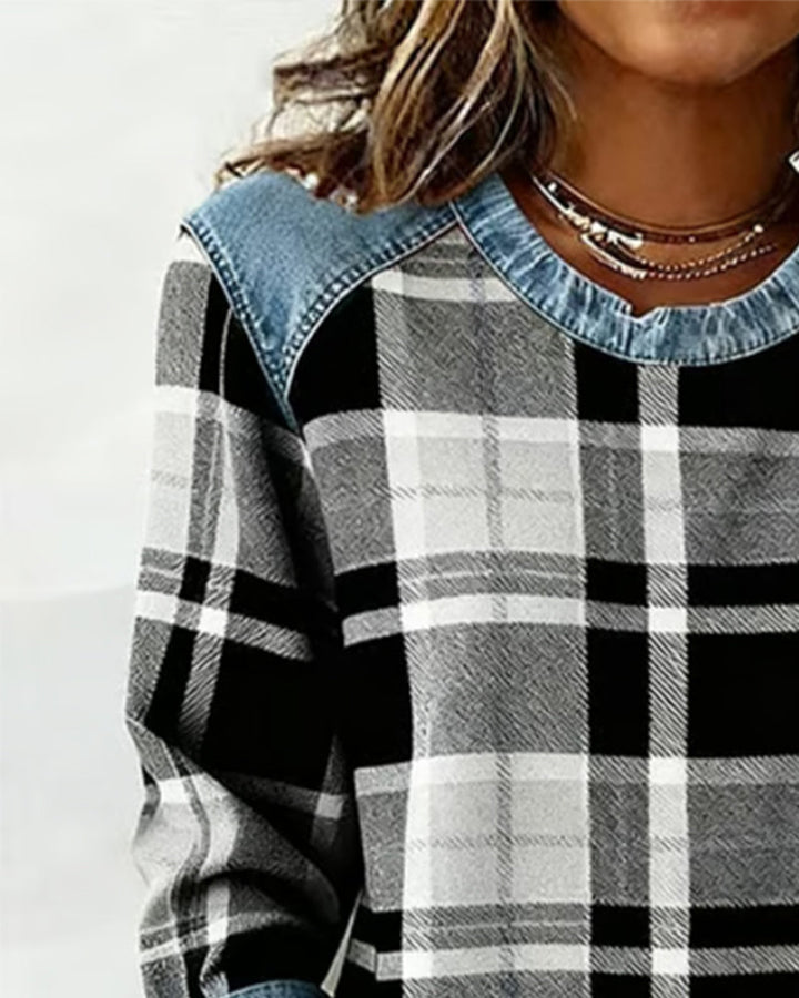 ALEXINE - CHECKERED SWEATSHIRT