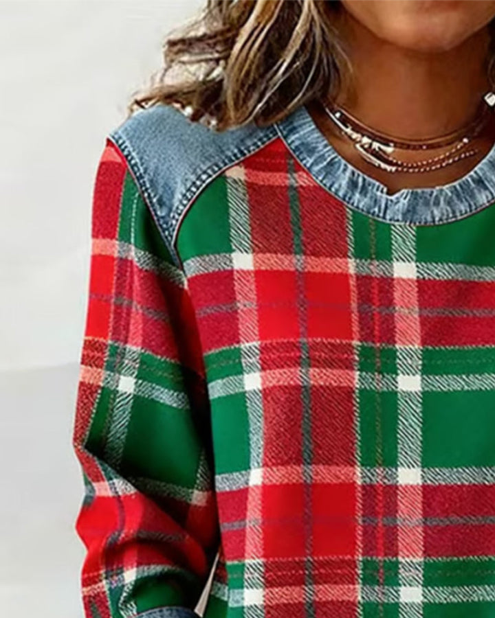 ALEXINE - CHECKERED SWEATSHIRT