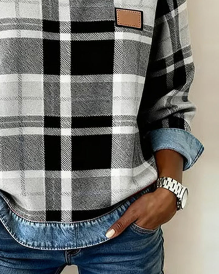 ALEXINE - CHECKERED SWEATSHIRT