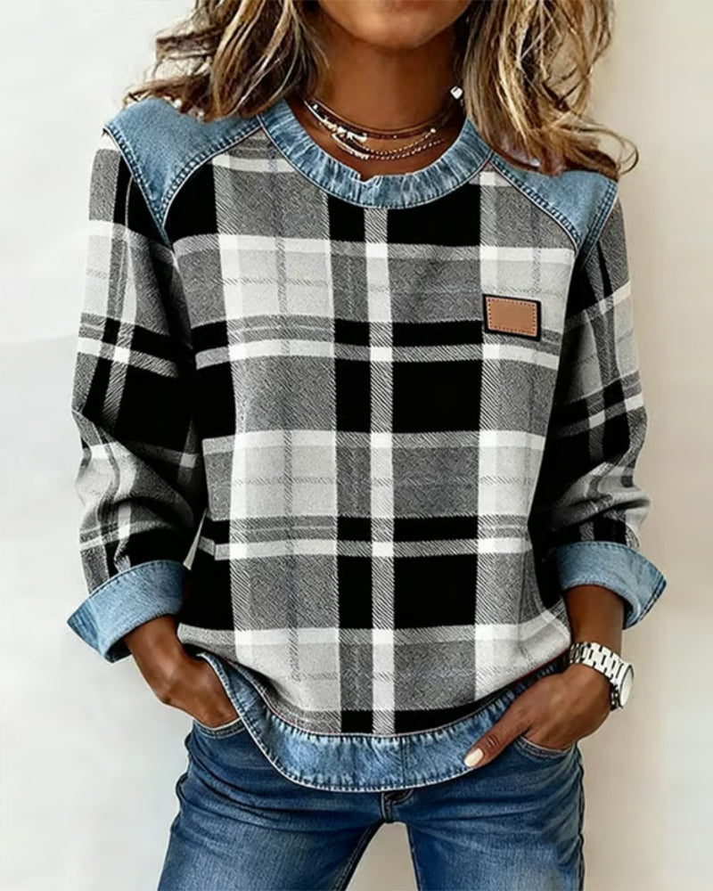 ALEXINE - CHECKERED SWEATSHIRT