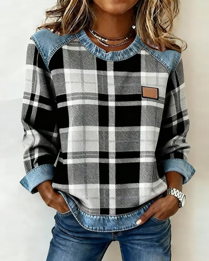ALEXINE - CHECKERED SWEATSHIRT