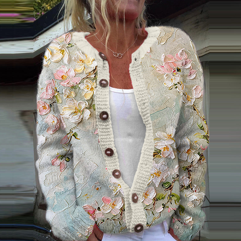 SYLVIA - FLORAL CARDIGAN SWEATER