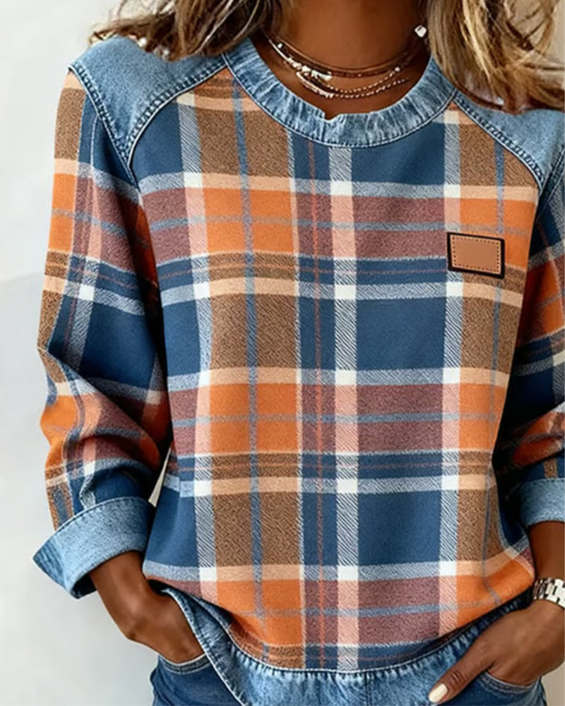 ALEXINE - CHECKERED SWEATSHIRT